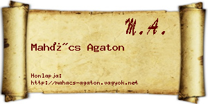 Mahács Agaton névjegykártya